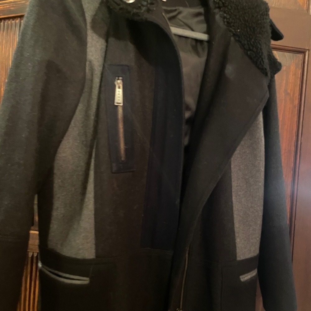 Stylish Black and Gray DKNY Coat